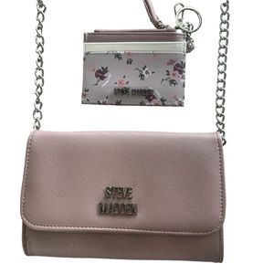 Steve Madden Crossbody Bag & ID Card Case Keychain Wallet